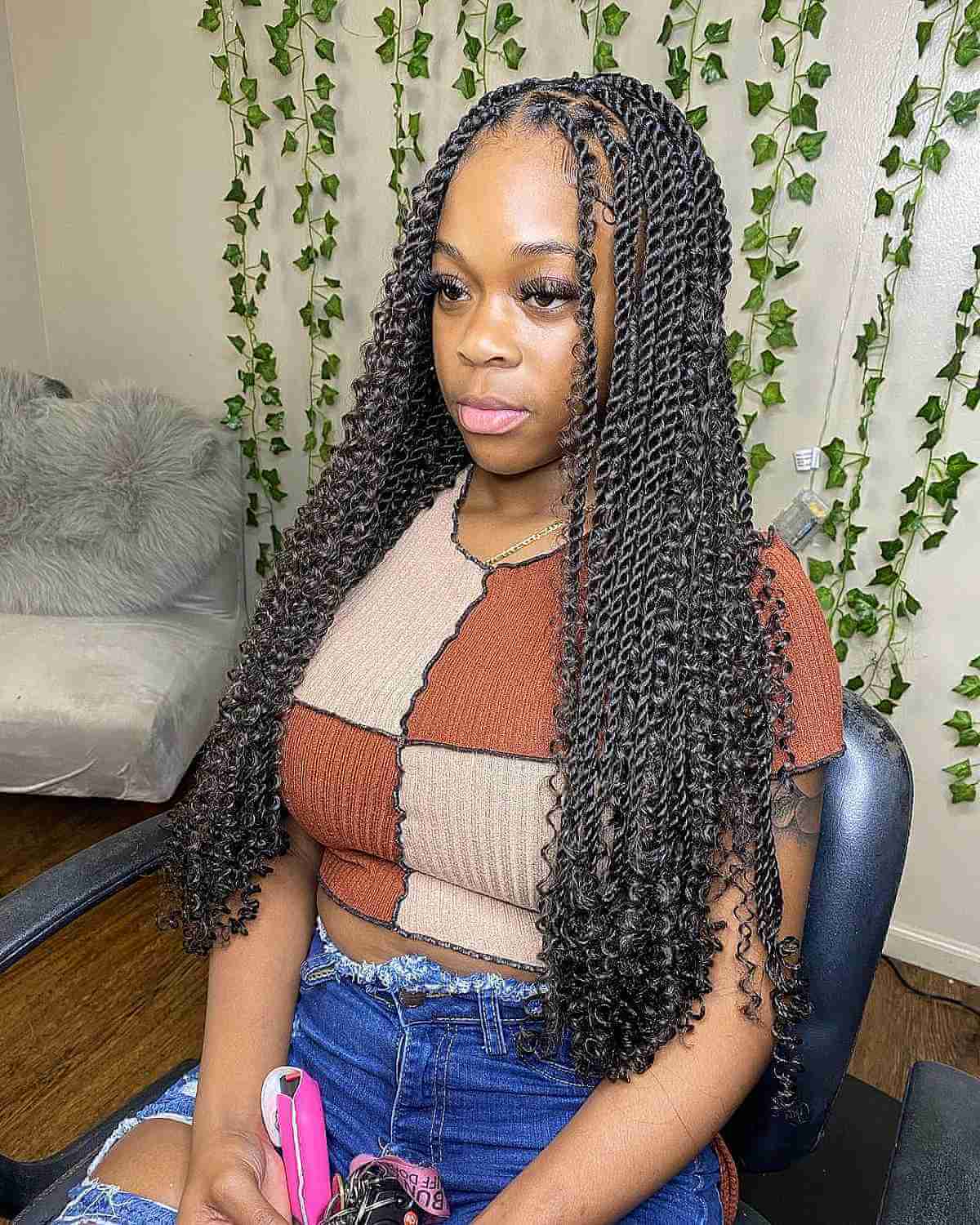 middle-part-knotless-box-braids-with-spiral-ends – Fashion ideas