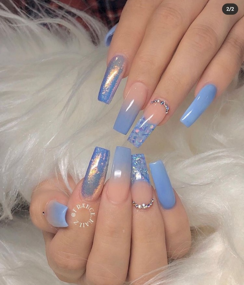 pastel blue nails