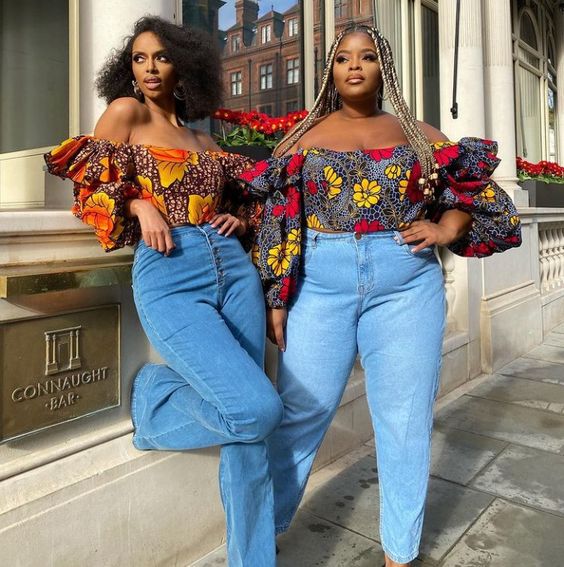 Ankara fashion 2023Top on Jeans Combinations