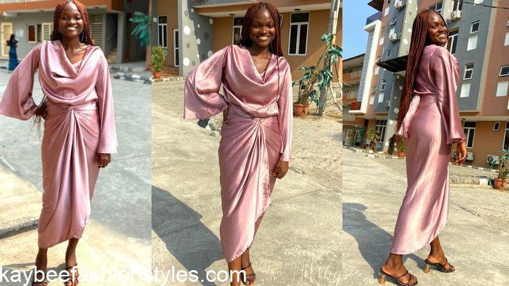 Best Cowl Neck Gown Styles for Ladies in Nigeria